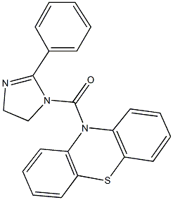 10-[(2-phenyl-4,5-dihydro-1H-imidazol-1-yl)carbonyl]-10H-phenothiazine 结构式