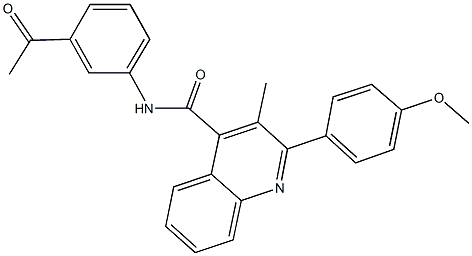 N-(3-acetylphenyl)-2-(4-methoxyphenyl)-3-methyl-4-quinolinecarboxamide 结构式