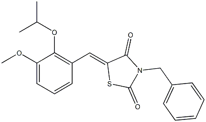 3-benzyl-5-(2-isopropoxy-3-methoxybenzylidene)-1,3-thiazolidine-2,4-dione 结构式