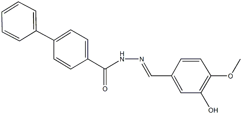 N'-(3-hydroxy-4-methoxybenzylidene)[1,1'-biphenyl]-4-carbohydrazide 结构式