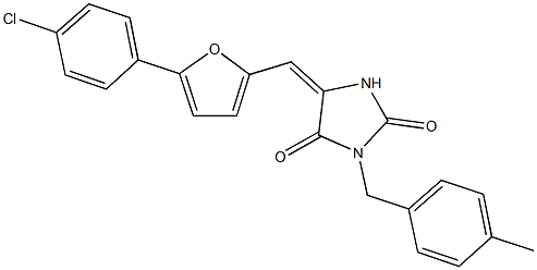5-{[5-(4-chlorophenyl)-2-furyl]methylene}-3-(4-methylbenzyl)-2,4-imidazolidinedione 结构式