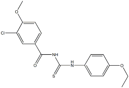 N-(3-chloro-4-methoxybenzoyl)-N'-(4-ethoxyphenyl)thiourea 结构式