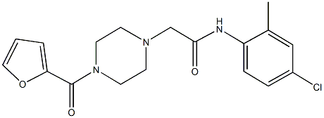 N-(4-chloro-2-methylphenyl)-2-[4-(2-furoyl)-1-piperazinyl]acetamide 结构式