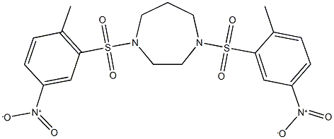 1,4-bis({5-nitro-2-methylphenyl}sulfonyl)-1,4-diazepane 结构式