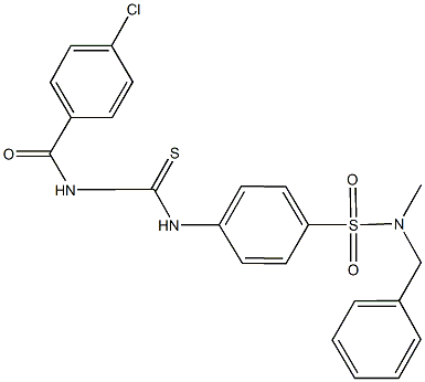 N-benzyl-4-({[(4-chlorobenzoyl)amino]carbothioyl}amino)-N-methylbenzenesulfonamide 结构式