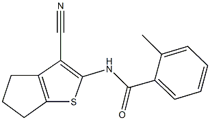 N-(3-cyano-5,6-dihydro-4H-cyclopenta[b]thien-2-yl)-2-methylbenzamide 结构式