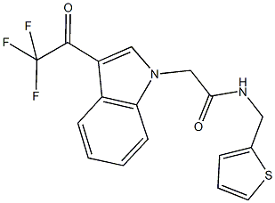 N-(2-thienylmethyl)-2-[3-(trifluoroacetyl)-1H-indol-1-yl]acetamide 结构式