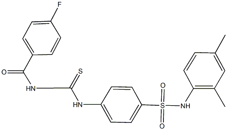 N-(2,4-dimethylphenyl)-4-({[(4-fluorobenzoyl)amino]carbothioyl}amino)benzenesulfonamide 结构式
