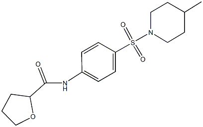 N-{4-[(4-methyl-1-piperidinyl)sulfonyl]phenyl}tetrahydro-2-furancarboxamide 结构式