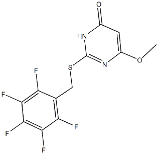 6-methoxy-2-[(2,3,4,5,6-pentafluorobenzyl)sulfanyl]-4(3H)-pyrimidinone 结构式