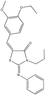 5-(4-ethoxy-3-methoxybenzylidene)-2-(phenylimino)-3-propyl-1,3-thiazolidin-4-one 结构式