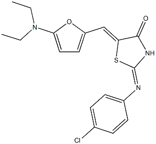 2-[(4-chlorophenyl)imino]-5-{[5-(diethylamino)-2-furyl]methylene}-1,3-thiazolidin-4-one 结构式