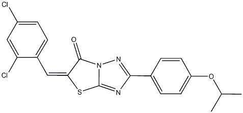 5-(2,4-dichlorobenzylidene)-2-(4-isopropoxyphenyl)[1,3]thiazolo[3,2-b][1,2,4]triazol-6(5H)-one 结构式
