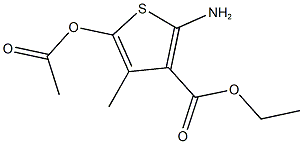 ethyl 5-(acetyloxy)-2-amino-4-methyl-3-thiophenecarboxylate 结构式