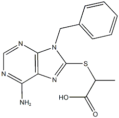 2-[(6-amino-9-benzyl-9H-purin-8-yl)sulfanyl]propanoic acid 结构式