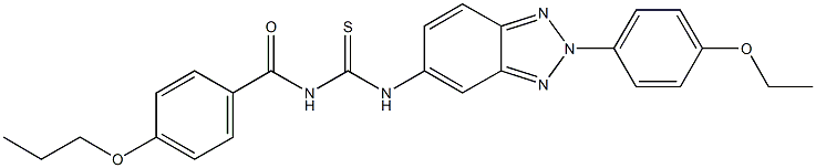 N-[2-(4-ethoxyphenyl)-2H-1,2,3-benzotriazol-5-yl]-N'-(4-propoxybenzoyl)thiourea 结构式