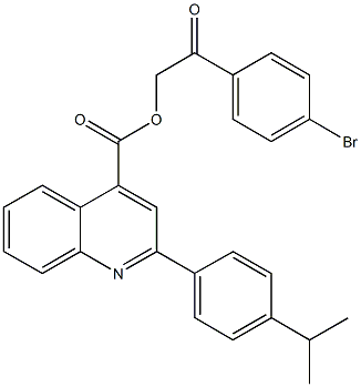 2-(4-bromophenyl)-2-oxoethyl 2-(4-isopropylphenyl)-4-quinolinecarboxylate 结构式