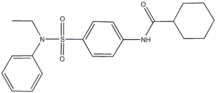 N-{4-[(ethylanilino)sulfonyl]phenyl}cyclohexanecarboxamide 结构式