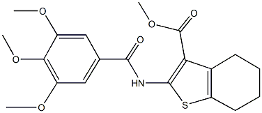 methyl 2-[(3,4,5-trimethoxybenzoyl)amino]-4,5,6,7-tetrahydro-1-benzothiophene-3-carboxylate 结构式