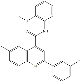 N-(2-methoxyphenyl)-2-(3-methoxyphenyl)-6,8-dimethyl-4-quinolinecarboxamide 结构式