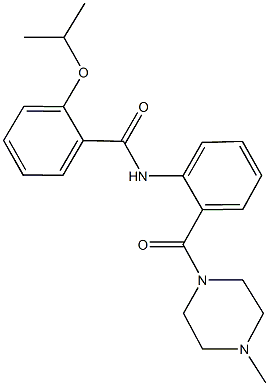 2-isopropoxy-N-{2-[(4-methyl-1-piperazinyl)carbonyl]phenyl}benzamide 结构式