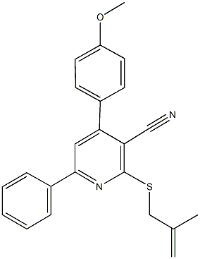 4-(4-methoxyphenyl)-2-[(2-methyl-2-propenyl)sulfanyl]-6-phenylnicotinonitrile 结构式