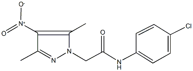 N-(4-chlorophenyl)-2-{4-nitro-3,5-dimethyl-1H-pyrazol-1-yl}acetamide 结构式