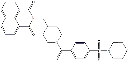 2-({1-[4-(4-morpholinylsulfonyl)benzoyl]-4-piperidinyl}methyl)-1H-benzo[de]isoquinoline-1,3(2H)-dione 结构式