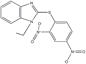 2-({2,4-bisnitrophenyl}sulfanyl)-1-ethyl-1H-benzimidazole 结构式