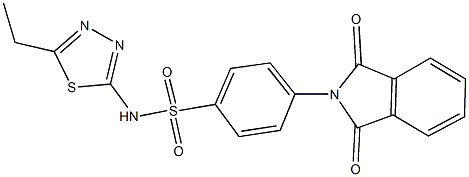 4-(1,3-dioxo-1,3-dihydro-2H-isoindol-2-yl)-N-(5-ethyl-1,3,4-thiadiazol-2-yl)benzenesulfonamide 结构式