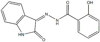2-hydroxy-N'-(2-oxo-1,2-dihydro-3H-indol-3-ylidene)benzohydrazide 结构式