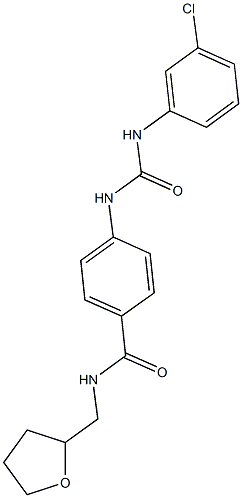 4-{[(3-chloroanilino)carbonyl]amino}-N-(tetrahydro-2-furanylmethyl)benzamide 结构式