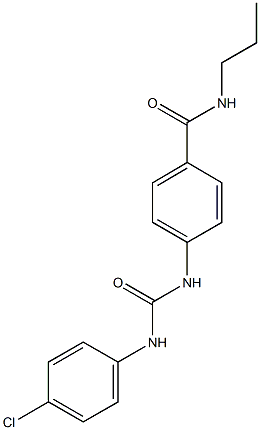 4-{[(4-chloroanilino)carbonyl]amino}-N-propylbenzamide 结构式