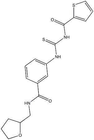 N-(tetrahydro-2-furanylmethyl)-3-({[(2-thienylcarbonyl)amino]carbothioyl}amino)benzamide 结构式