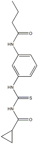 N-[3-({[(cyclopropylcarbonyl)amino]carbothioyl}amino)phenyl]butanamide 结构式