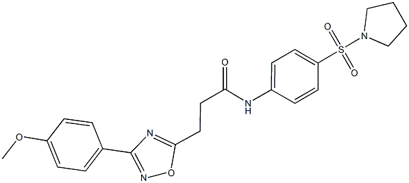 3-[3-(4-methoxyphenyl)-1,2,4-oxadiazol-5-yl]-N-[4-(1-pyrrolidinylsulfonyl)phenyl]propanamide 结构式