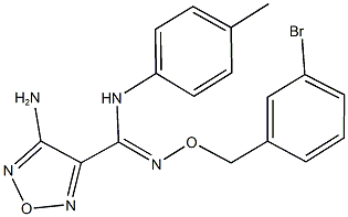 4-amino-N'-[(3-bromobenzyl)oxy]-N-(4-methylphenyl)-1,2,5-oxadiazole-3-carboximidamide 结构式