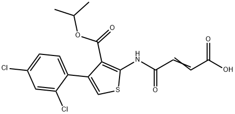 4-{[4-(2,4-dichlorophenyl)-3-(isopropoxycarbonyl)thien-2-yl]amino}-4-oxobut-2-enoic acid 结构式