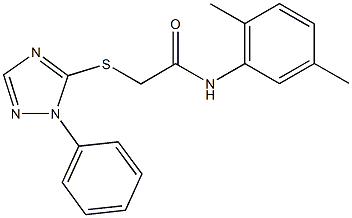 N-(2,5-dimethylphenyl)-2-[(1-phenyl-1H-1,2,4-triazol-5-yl)sulfanyl]acetamide 结构式