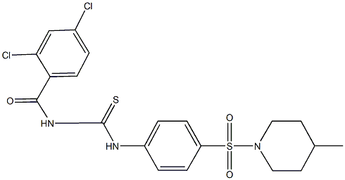 N-(2,4-dichlorobenzoyl)-N'-{4-[(4-methylpiperidin-1-yl)sulfonyl]phenyl}thiourea 结构式