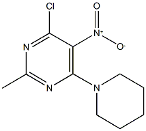 4-chloro-5-nitro-2-methyl-6-(1-piperidinyl)pyrimidine 结构式