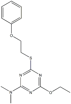 N-{4-ethoxy-6-[(2-phenoxyethyl)sulfanyl]-1,3,5-triazin-2-yl}-N,N-dimethylamine 结构式