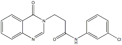 N-(3-chlorophenyl)-3-(4-oxo-3(4H)-quinazolinyl)propanamide 结构式