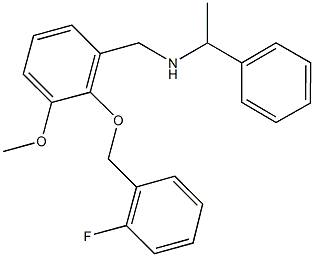 N-{2-[(2-fluorobenzyl)oxy]-3-methoxybenzyl}-N-(1-phenylethyl)amine 结构式