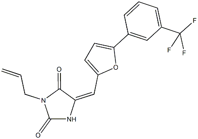3-allyl-5-({5-[3-(trifluoromethyl)phenyl]-2-furyl}methylene)-2,4-imidazolidinedione 结构式