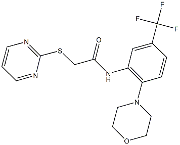 N-[2-(4-morpholinyl)-5-(trifluoromethyl)phenyl]-2-(2-pyrimidinylsulfanyl)acetamide 结构式