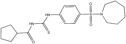 N-[4-(1-azepanylsulfonyl)phenyl]-N'-(cyclopentylcarbonyl)thiourea 结构式