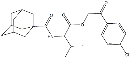 2-(4-chlorophenyl)-2-oxoethyl 2-[(1-adamantylcarbonyl)amino]-3-methylbutanoate 结构式