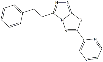 3-(2-phenylethyl)-6-(2-pyrazinyl)[1,2,4]triazolo[3,4-b][1,3,4]thiadiazole 结构式