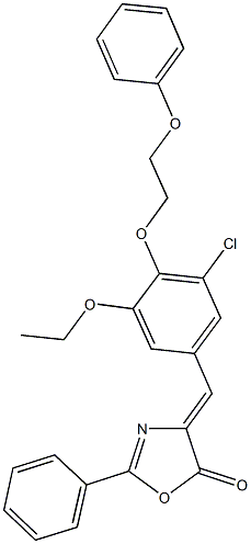 4-[3-chloro-5-ethoxy-4-(2-phenoxyethoxy)benzylidene]-2-phenyl-1,3-oxazol-5(4H)-one 结构式
